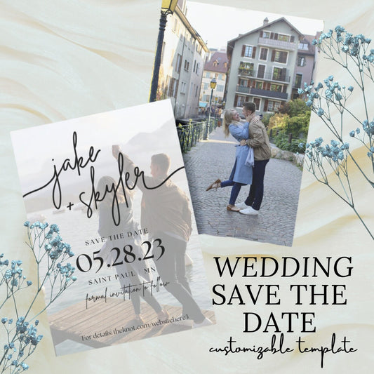 Modern Wedding Save the Date | Customizable Template