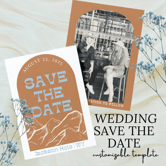 Mountain Wedding Save the Date | Customizable Template