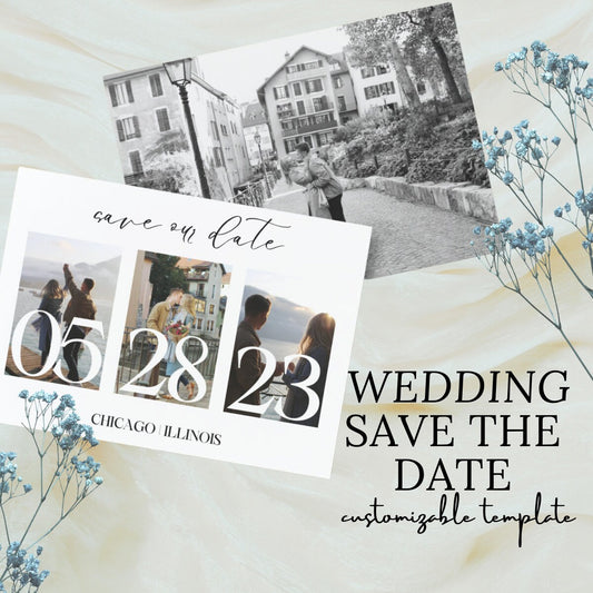 Minimalist Wedding Save the Date | Customizable Digital Template