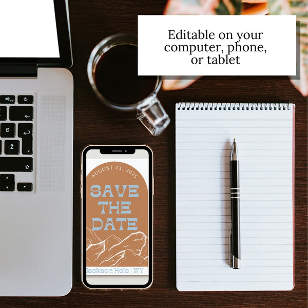 Mountain Wedding Save the Date | Customizable Template