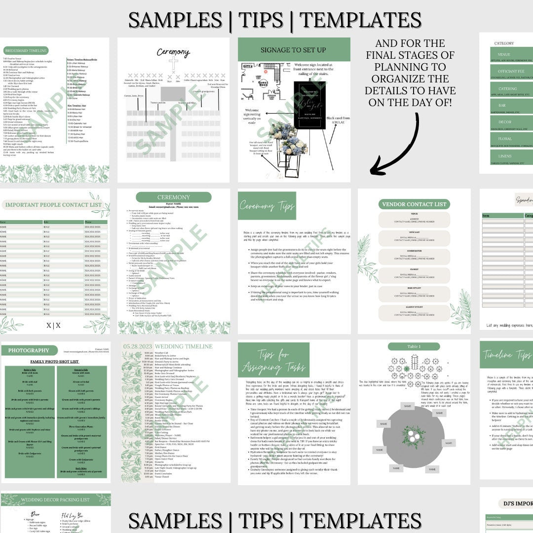 Ultimate Wedding Planning Binder Template- Sage Green Floral