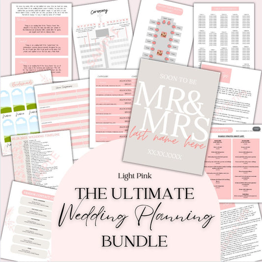 Ultimate Wedding Planning Binder Template- Light Pink Floral