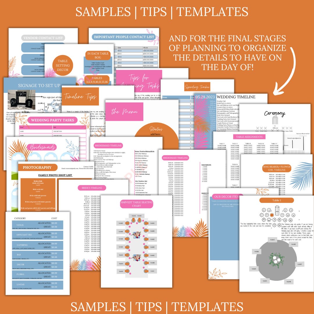 Ultimate Wedding Planning Binder Template- Bright Tropical