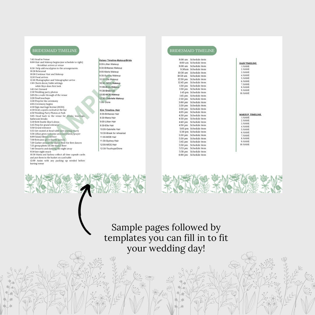 Ultimate Wedding Planning Binder Template- Sage Green Floral