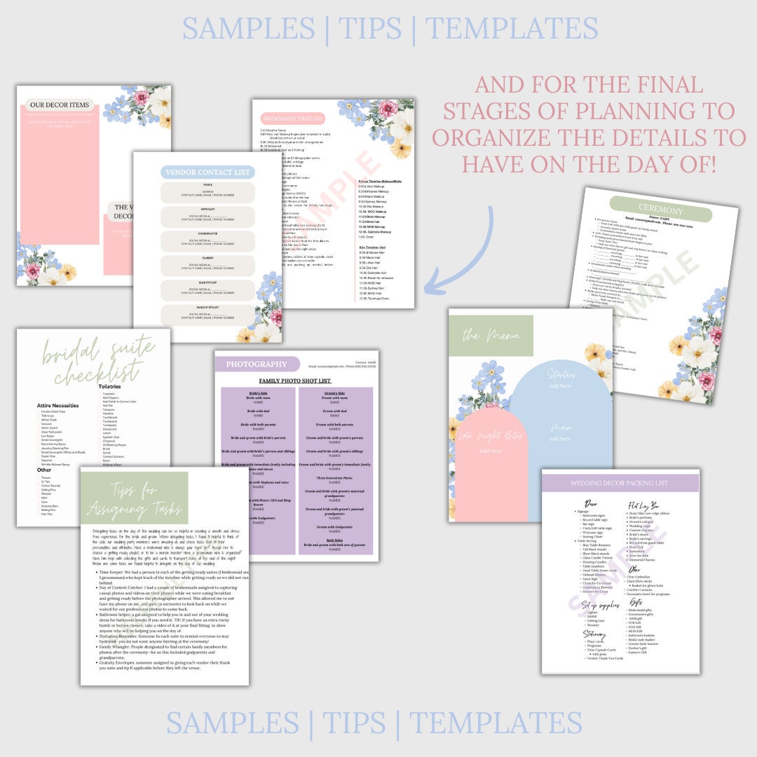 Ultimate Wedding Planning Binder Template- Pretty Pastels | Garden Party