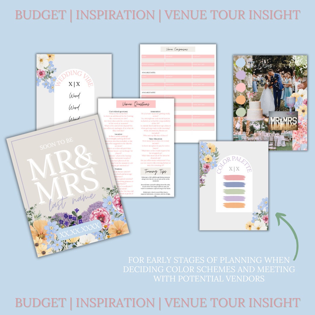 Ultimate Wedding Planning Binder Template- Pretty Pastels | Garden Party