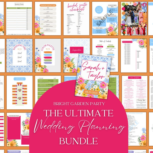 Ultimate Wedding Planning Binder Template- Bright Garden Party