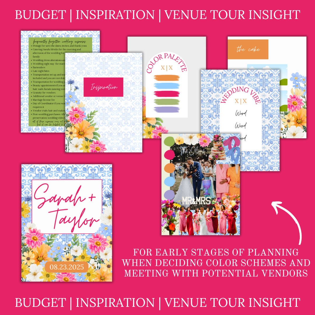 Ultimate Wedding Planning Binder Template- Bright Garden Party